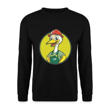 Crane Cute Kawaii Cartoon Clipart Pet Animal - Unisex Sweatshirt - black - Front - Alina (178cm) & Michal (187cm)