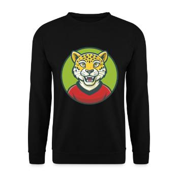 Léopard Mignon Kawaii Dessin animé Clipart Animal de compagnie - Sweat-shirt Unisexe - noir - Devant - Alina (178cm) & Michal (187cm)