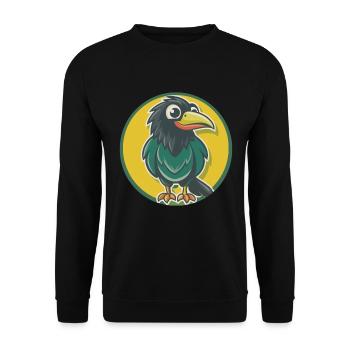 Rabe süße Kawaii Cartoon Clipart Haustier Tier - Unisex Pullover - Schwarz - Vorne - Alina (178cm) & Michal (187cm)