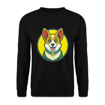 Corgi Dog Cute Kawaii Cartoon Clipart Pet Animal - Unisex Sweatshirt - black - Front - Alina (178cm) & Michal (187cm)