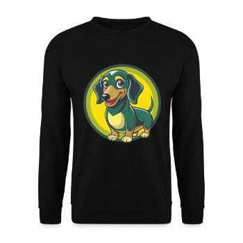 Dachshund Dog Cute Kawaii Cartoon Clipart Animal - Unisex Sweatshirt - black - Front - Alina (178cm) & Michal (187cm)