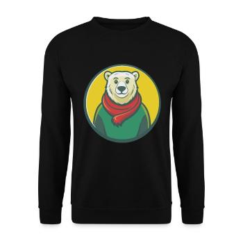 ours polaire mignon kawaii dessin animé clipart animal de compagnie - Sweat-shirt Unisexe - noir - Devant - Alina (178cm) & Michal (187cm)