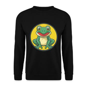 Frog Cute Kawaii Cartoon Clipart Pet Animal - Unisex Sweatshirt - black - Front - Alina (178cm) & Michal (187cm)