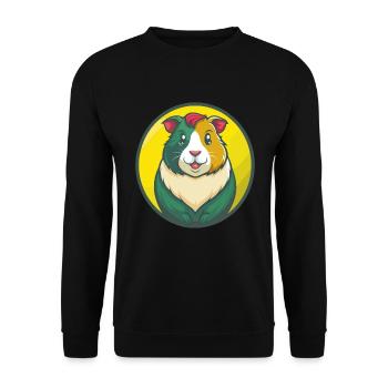 Cochon d’Inde Mignon Kawaii Dessin animé Clipart Animal de compagnie - Sweat-shirt Unisexe - noir - Devant - Alina (178cm) & Michal (187cm)