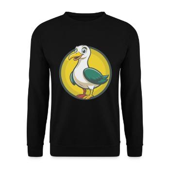 Seagull Cute Kawaii Cartoon Clipart Pet Animal - Unisex Sweatshirt - black - Front - Alina (178cm) & Michal (187cm)