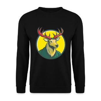 Elch süße Kawaii Cartoon Clipart Haustier Tier - Unisex Pullover - Schwarz - Vorne - Alina (178cm) & Michal (187cm)