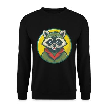 raton laveur mignon Kawaii dessin animé Clipart animal de compagnie - Sweat-shirt Unisexe - noir - Devant - Alina (178cm) & Michal (187cm)