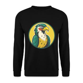 Falcon Cute Kawaii Cartoon Clipart Pet Animal - Unisex Sweatshirt - black - Front - Alina (178cm) & Michal (187cm)
