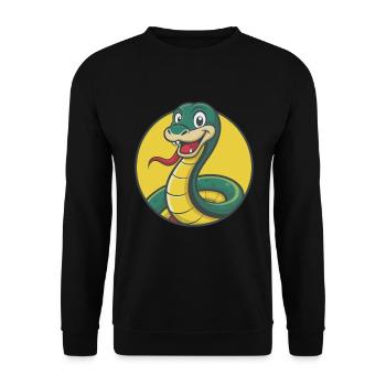 Serpent Mignon Kawaii Dessin animé Clipart Animal de compagnie - Sweat-shirt Unisexe - noir - Devant - Alina (178cm) & Michal (187cm)