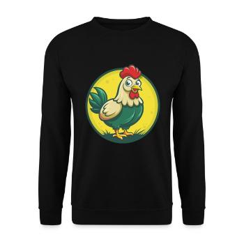 Poule mignon Kawaii dessin animé Clipart Animal de compagnie - Sweat-shirt Unisexe - noir - Devant - Alina (178cm) & Michal (187cm)