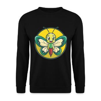 papillon mignon kawaii dessin animé clipart animal de compagnie - Sweat-shirt Unisexe - noir - Devant - Alina (178cm) & Michal (187cm)