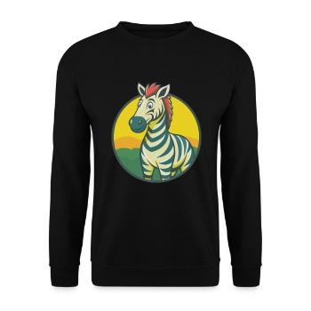 Zebra Cute Kawaii Cartoon Clipart Pet Animal - Unisex Sweatshirt - black - Front - Alina (178cm) & Michal (187cm)
