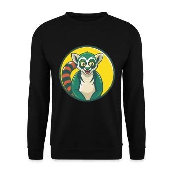 Lemur Cute Kawaii Cartoon Clipart Pet Animal - Unisex Sweatshirt - black - Front - Alina (178cm) & Michal (187cm)