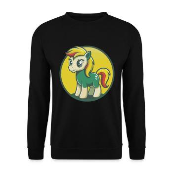 Pony Niedliche Kawaii Cartoon Clipart Haustier Tier - Unisex Pullover - Schwarz - Vorne - Alina (178cm) & Michal (187cm)