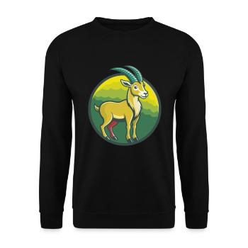 Ibex Cute Kawaii Cartoon Clipart Pet Animal - Unisex Sweatshirt - black - Front - Alina (178cm) & Michal (187cm)