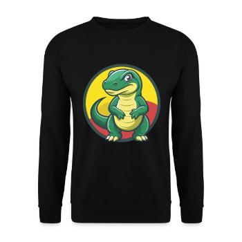 Komodo Dragon Cute Kawaii Cartoon Clipart Animal - Unisex Sweatshirt - black - Front - Alina (178cm) & Michal (187cm)