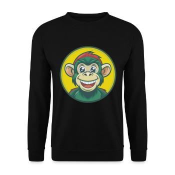 Monkey Cute Kawaii Cartoon Clipart Pet Animal - Unisex Sweatshirt - black - Front - Alina (178cm) & Michal (187cm)