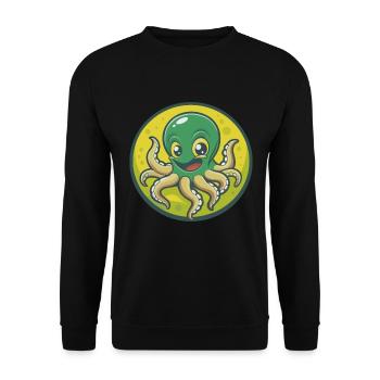 Octopus Cute Kawaii Cartoon Clipart Pet Animal - Unisex Sweatshirt - black - Front - Alina (178cm) & Michal (187cm)