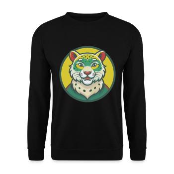 léopard des neiges mignon kawaii dessin animé clipart animal - Sweat-shirt Unisexe - noir - Devant - Alina (178cm) & Michal (187cm)