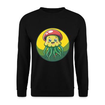 Méduse mignon Kawaii dessin animé Clipart Animal de compagnie - Sweat-shirt Unisexe - noir - Devant - Alina (178cm) & Michal (187cm)