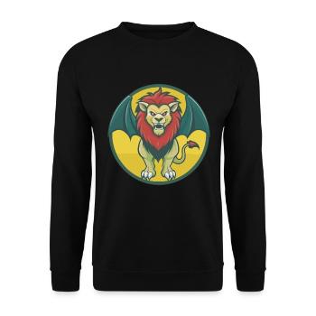 Manticore mignon Kawaii dessin animé Clipart Animal de compagnie - Sweat-shirt Unisexe - noir - Devant - Alina (178cm) & Michal (187cm)