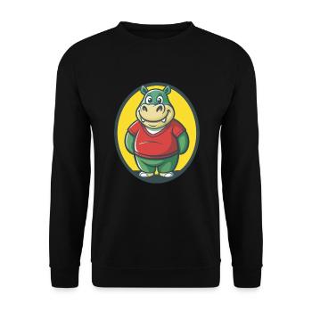 Hippo Cute Kawaii Cartoon Clipart Pet Animal - Unisex Sweatshirt - black - Front - Alina (178cm) & Michal (187cm)