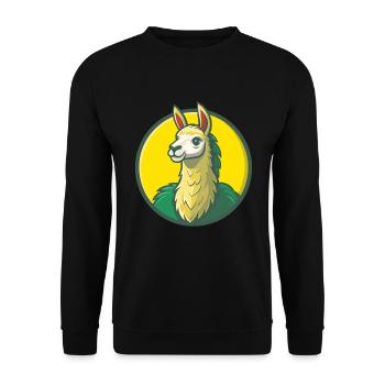 Lama mignon Kawaii dessin animé Clipart Animal de compagnie - Sweat-shirt Unisexe - noir - Devant - Alina (178cm) & Michal (187cm)