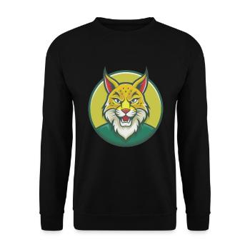 Luchs Niedliche Kawaii Cartoon Clipart Haustier Tier - Unisex Pullover - Schwarz - Vorne - Alina (178cm) & Michal (187cm)