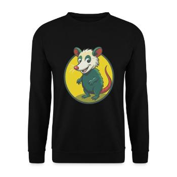 Opossum Mignon Kawaii Dessin animé Clipart Animal de compagnie - Sweat-shirt Unisexe - noir - Devant - Alina (178cm) & Michal (187cm)