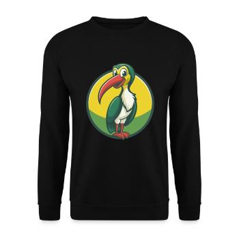 Ibis Cute Kawaii Cartoon Clipart Pet Animal - Unisex Sweatshirt - black - Front - Alina (178cm) & Michal (187cm)