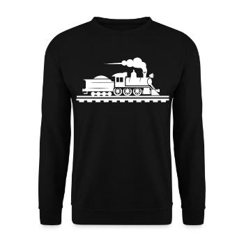 Railway Drawing - Unisex Sweatshirt - black - Front - Alina (178cm) & Michal (187cm)