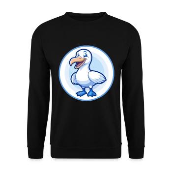 Albatross Blue Kawaii Cartoon Character Clipart - Unisex Sweatshirt - black - Front - Alina (178cm) & Michal (187cm)