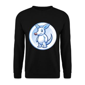 Aardvark Bleu Kawaii Dessin Animé Personnage Clipart Animal de compagnie - Sweat-shirt Unisexe - noir - Devant - Alina (178cm) & Michal (187cm)