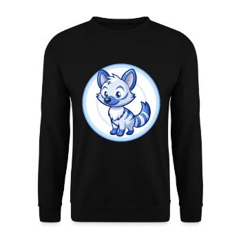 Erdwolf Blau Kawaii Cartoon Figur Clipart Haustier - Unisex Pullover - Schwarz - Vorne - Alina (178cm) & Michal (187cm)