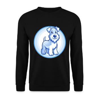 Airedale Terrier Chien Bleu Kawaii Personnage de dessin animé - Sweat-shirt Unisexe - noir - Devant - Alina (178cm) & Michal (187cm)