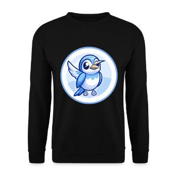 Bienenfresser Blau Kawaii Cartoon Figur Clipart - Unisex Pullover - Schwarz - Vorne - Alina (178cm) & Michal (187cm)