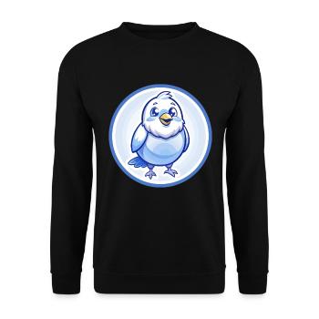 Kanarienvogel Blau Kawaii Cartoon Figur Clipart - Unisex Pullover - Schwarz - Vorne - Alina (178cm) & Michal (187cm)