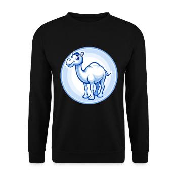 Camel Blue Kawaii Cartoon Character Clipart Pet - Unisex Sweatshirt - black - Front - Alina (178cm) & Michal (187cm)
