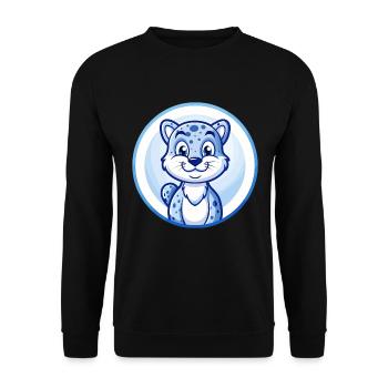 Guépard Bleu Kawaii Dessin Animé Personnage Clipart Animal de compagnie - Sweat-shirt Unisexe - noir - Devant - Alina (178cm) & Michal (187cm)