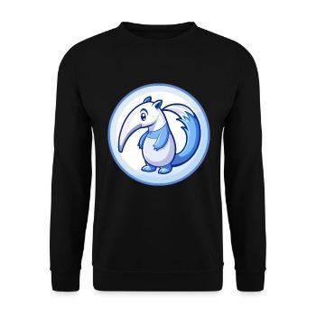Ameisenbär Blau Kawaii Cartoon Figur Clipart Haustier - Unisex Pullover - Schwarz - Vorne - Alina (178cm) & Michal (187cm)