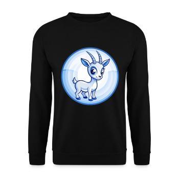 Antilope Blau Kawaii Cartoon Charakter Clipart Haustier - Unisex Pullover - Schwarz - Vorne - Alina (178cm) & Michal (187cm)