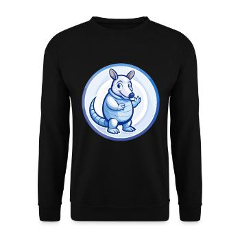 Gürteltier Blau Kawaii Cartoon Figur Clipart - Unisex Pullover - Schwarz - Vorne - Alina (178cm) & Michal (187cm)