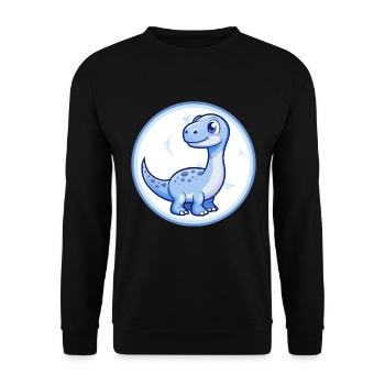 Dinosaurier Blau Kawaii Cartoon Figur Clipart Haustier - Unisex Pullover - Schwarz - Vorne - Alina (178cm) & Michal (187cm)