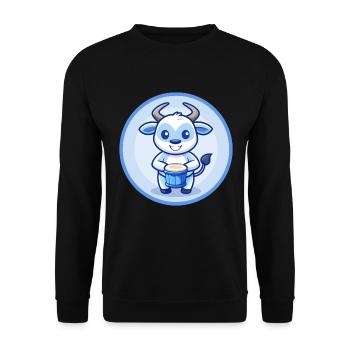 Bongo Blau Kawaii Cartoon Figur Clipart Haustier - Unisex Pullover - Schwarz - Vorne - Alina (178cm) & Michal (187cm)