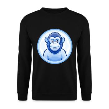 Chimpanzé Bleu Kawaii Dessin Animé Personnage Clipart - Sweat-shirt Unisexe - noir - Devant - Alina (178cm) & Michal (187cm)
