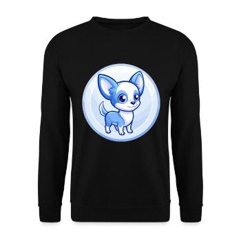 Chihuahua Dog Blue Cute Kawaii Cartoon Clipart Pet - Unisex Sweatshirt - black - Front - Alina (178cm) & Michal (187cm)