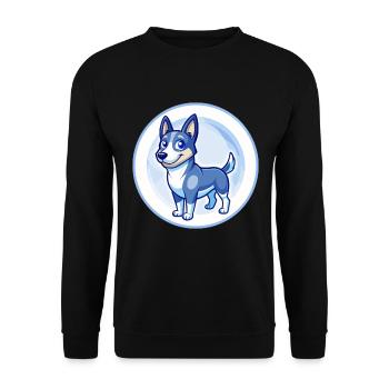 Australian Kelpie Dog Blue Cute Kawaii Cartoon Pet - Unisex Sweatshirt - black - Front - Alina (178cm) & Michal (187cm)