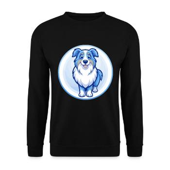 Australian Shepherd Dog Blue Kawaii Cartoon Pet - Unisex Sweatshirt - black - Front - Alina (178cm) & Michal (187cm)