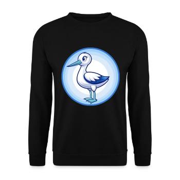 Avocet Blue Kawaii Cartoon Character Clipart Pet - Unisex Sweatshirt - black - Front - Alina (178cm) & Michal (187cm)