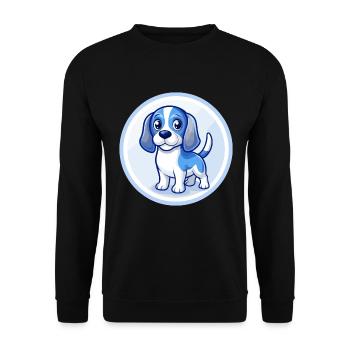 Beagle Dog Blue Kawaii Cartoon Character Clipart - Unisex Sweatshirt - black - Front - Alina (178cm) & Michal (187cm)